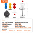 VEVOR Disc Golf Basket 24Chains Portable Disc Golf Target Hole Heavy Duty Steel Practice Disc Golf Basket Stand Equipment Orange