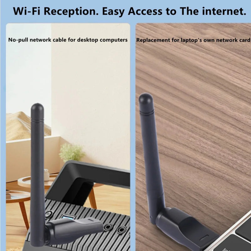 150Mbps Mini USB WiFi Adapter MT7601 2.4GHz Wireless Network Card Wi-Fi Receiver Dongle with Antenna 802.11 b/g/n for PC Laptop