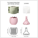 Nicole Bunny-Topped Easter Egg Candle Jar Silicone Molds for Concrete Handmade Jesmonite Easter Candle Vessel Making Mould