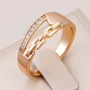 Kinel Unique 585 Rose Gold Color Cross Big Rings for Women Fashion Sparkling Natural Zircon Modern Wedding Party Daily Jewelry
