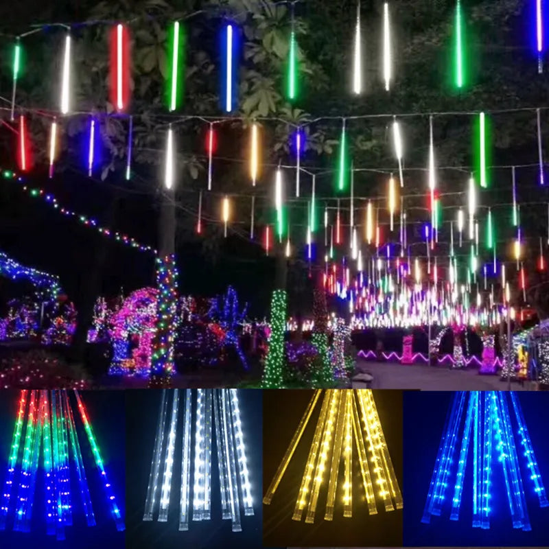 2023 Navidad LED Meteor Shower String Fairy Lights Garland Christmas Decorations Outdoor Home Wedding Curtain Street Decoration