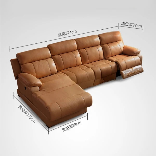 Tech Smart Electric Reclining Sofa Set Functional Genuine Leather Sofa Cama L Shape Sectional Couch Theater Seats Convertible