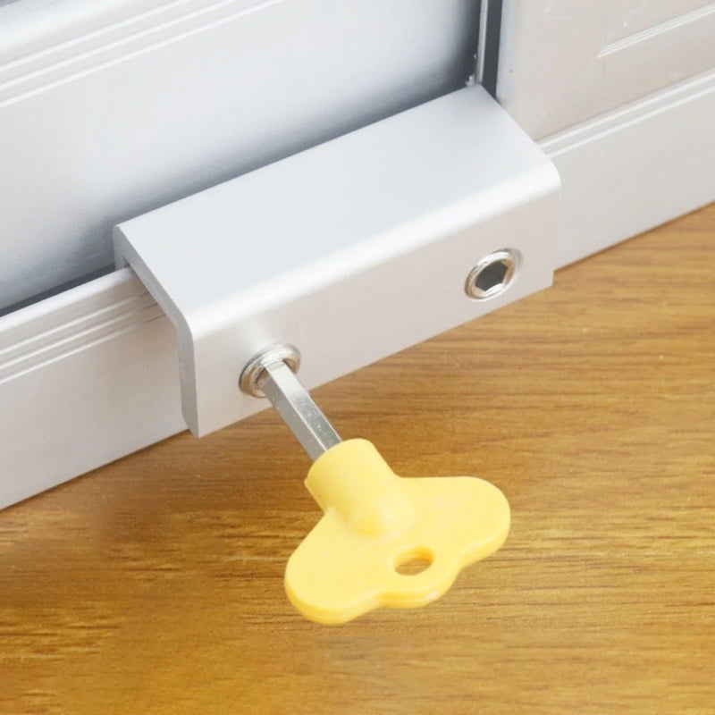 5-1pc Sliding Sash Stopper Cabinet Locks Straps Aluminum Alloy Safety Lock Child Protection Door And Window Anti-theft Lock