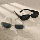 2Pcs Fashion Small Square Frame Sunglasses Combination Black White Set Retro Style Cute Ladies Daily Holiday Decoration Glasses