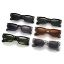 SHAUNA Trending Square Men Punk Rivets Sunglasses Retro Dark Green Eyewear Women Shades UV400 Sun Glasses