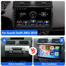 ESSGOO 10" 2DIN Android 13 Carplay Car Stereo Radio For Suzuki Swift 2003-2010 GPS Navigation FM WiFi BT RDS Multimedia Player ﻿