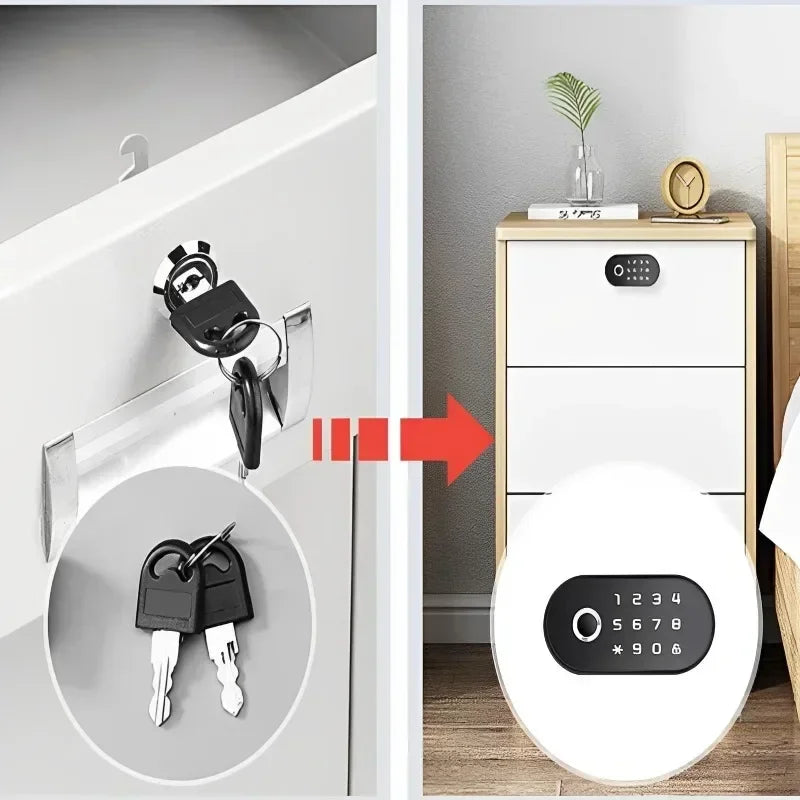 Smart Drawer Lock Password Fingerprint Swipe Card Changing Cabinet Door Lock Shoe Cabinet Anti-theft Storage Cabinet Lock