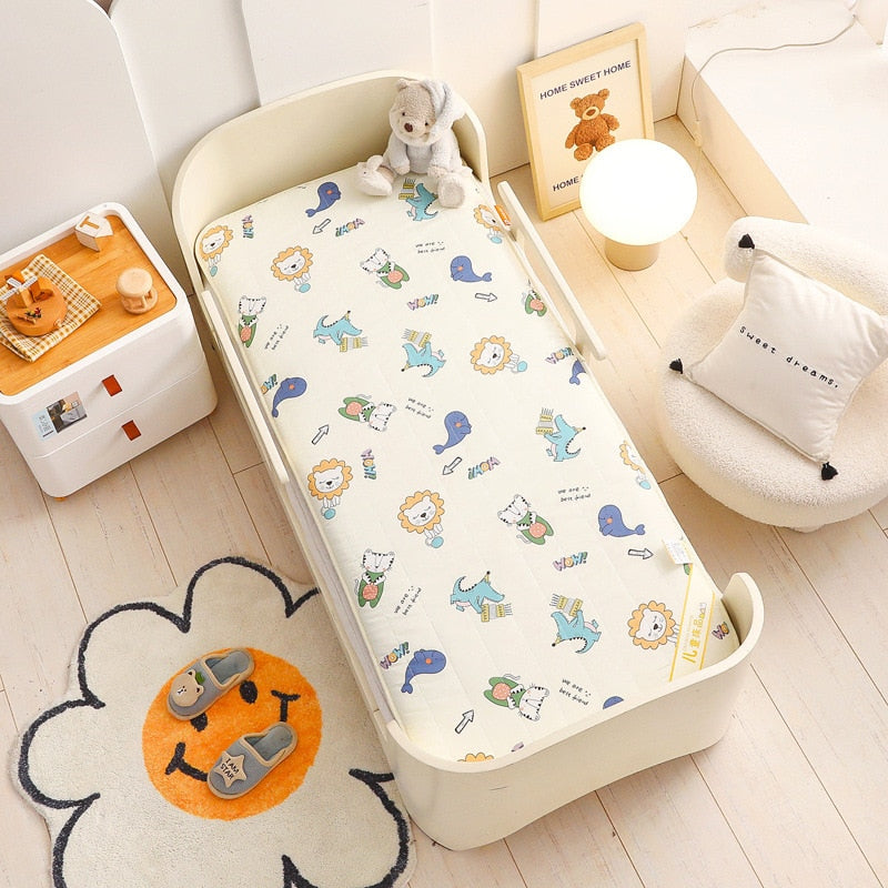 Crib Mattress Toddler Bed Mattress Pad Double Sides Cotton Mesh Baby Bedding Set  Boys Girls Infant Bed Set 120x60cm