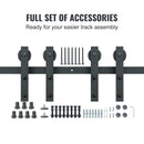 SucceBuy 8/10FT Sliding Barn Door Hardware Kit 330LBS Heavy Duty Barn Door Track Kit for Double Doors W/ Smooth & Silent Pulley