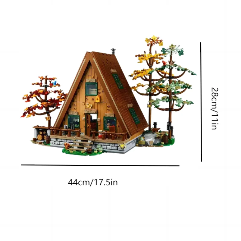 2024 NEW A- Frame Cabin Forest House Compatible 21338 Building Blocks stock Street View Bricks Toy For Children Gift