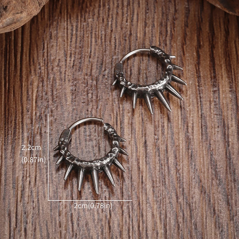 Men\'s Hip Hop Cool Geometric Stud Hoop Earrings Women\'s Hypoallergenic Punk Earrings Rock Rap Fashion Jewelry Gifts