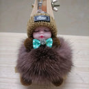 Sleeping Baby Keychain Cute Soft Fluffy Plush Doll Key Ring Women Girl Bags Pendant Backpack Accessories Gifts