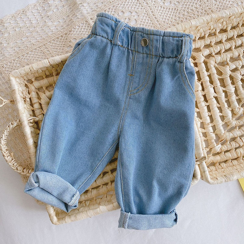 MILANCEL 2023 Kids Pants Solid Boys Pants Fashion ChildrenTrousers Brief Kids Jeans