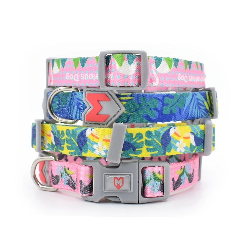 Dog Collar Made Of Polyester Material, Soft And Comfortable, Beautiful Animal Pattern Collar 1 Piece
