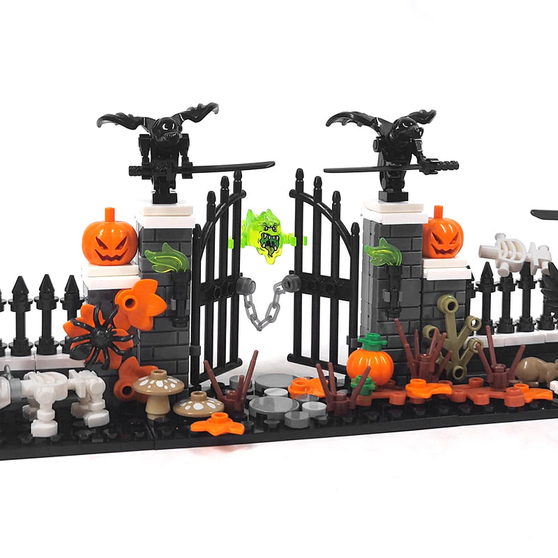 MOC Model Halloween Scene Building Block Decorations DIY Bricks Can be Combined Ghost Hell Dog Death Scene Toys for Children