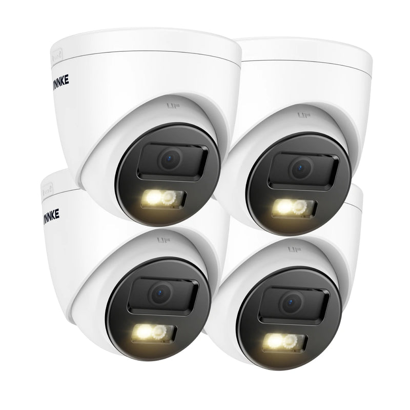 Annke 4Pcs 12MP HD IP Security Camera Poe 6K Dual Light Audio Fixed Bullet Camera Human Vehicle Detection 256G SD Storage ONVIF