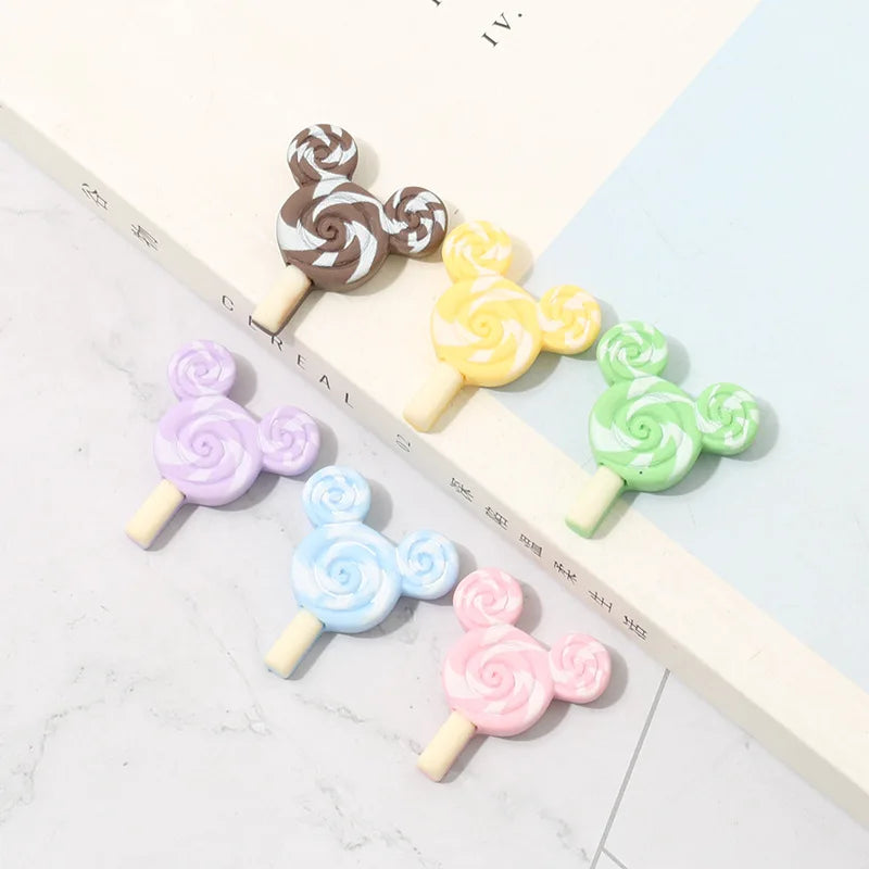 10 Pcs New Kawaii MiniCute Lollipop Resin DIY Mobile Phone Case Beauty Material Bag Hair aAcessories Craft  A63