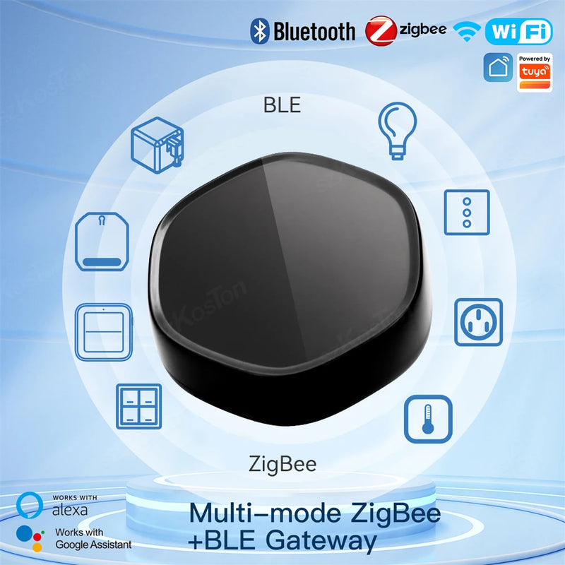 Tuya Smart Life Zigbee 3.0 Multi-Mode Gateway Hub Ble Mesh WiFi IR Wireless Remote Controller Voice for Alexa Google Smart Home