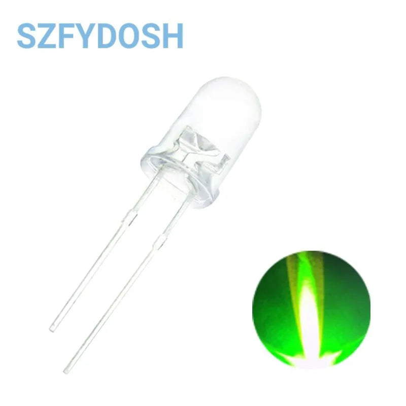 5MM Led white/blue/red/yellow/green/pink/purple light bulbs / 5MM White Colour LED emitting diode F5 White/UV LED