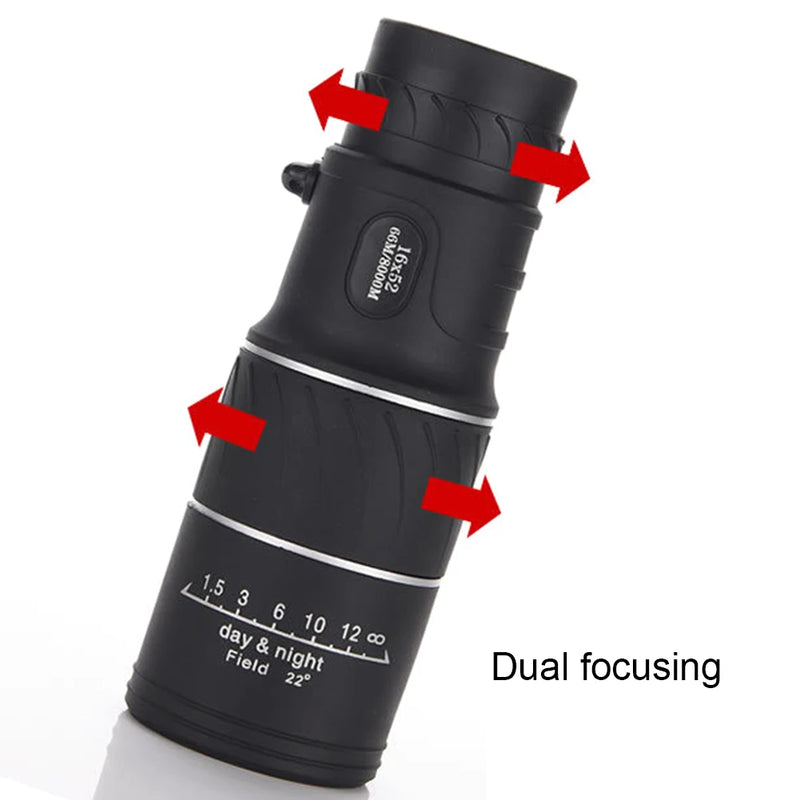 16X52 Monocular Telescope Optical Lens High Definition Handheld Telescope Dual Focus Zoom 16X for Outdoor Travel Camping Hunting