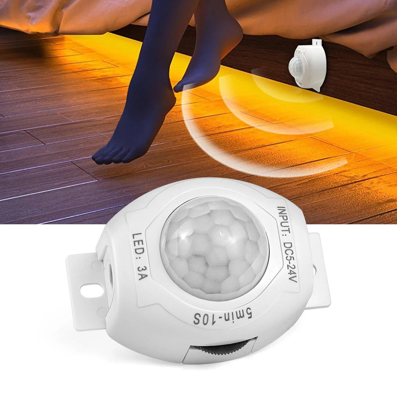 5-24V DC LED Strip Light Motion Sensor Switch LED PIR Infrared Detector Adjustable Timer Delay IR Infrared Induction Switch