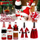 Christmas Wine Bottle Cover Set Santa Claus Snowman Knitted Wool Red Wine Bottle Bags For New Year Xmas Party Dinner Table Decor