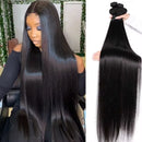 Natural Color Straight Human Hair 3 4 Bundles Weave Straight Human Hair Bundles Human Hair Remy Hair Extensions 38 40 Inch