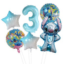 6pcs Disney Lilo & Stitch Party Balloons Stitch 32" Number Balloon set Baby Shower Birthday Party Decorations Kids Toy Gifts