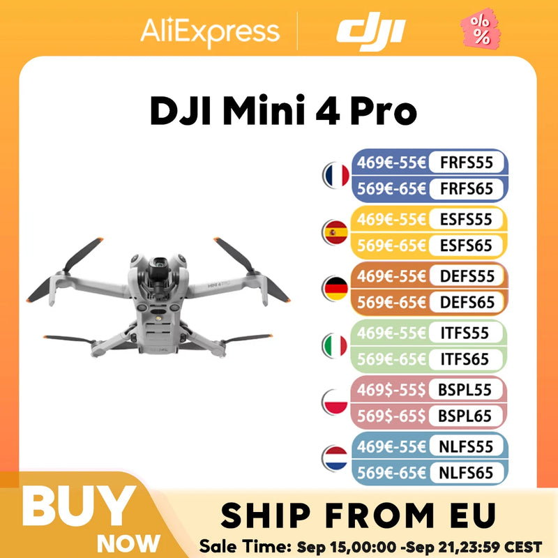 DJI Mini 4 Pro Mini Drone with 4K HDR Video Camera 34 Minutes Flight Time 20km Max Video Transmission Range New Original