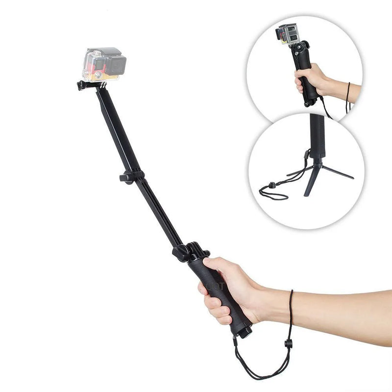 XV GoPro accessories 3 way Impermeabile Monopiede Selfie Stick for Gopro Hero11 10 9 8 7 6 5 Sessione SJ4000 XiaoYi 4 K tripod