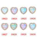10Pcs Heart Decorative Button Full Diamond Mocha Colour Flower Plate Alloy Buckle Jewelry Accessories DIY Rhinestone Materials