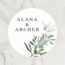 Customized wedding thank-you circular stickers, suitable for occasions such as weddings, birthdays, baptisms, and anniversaries.