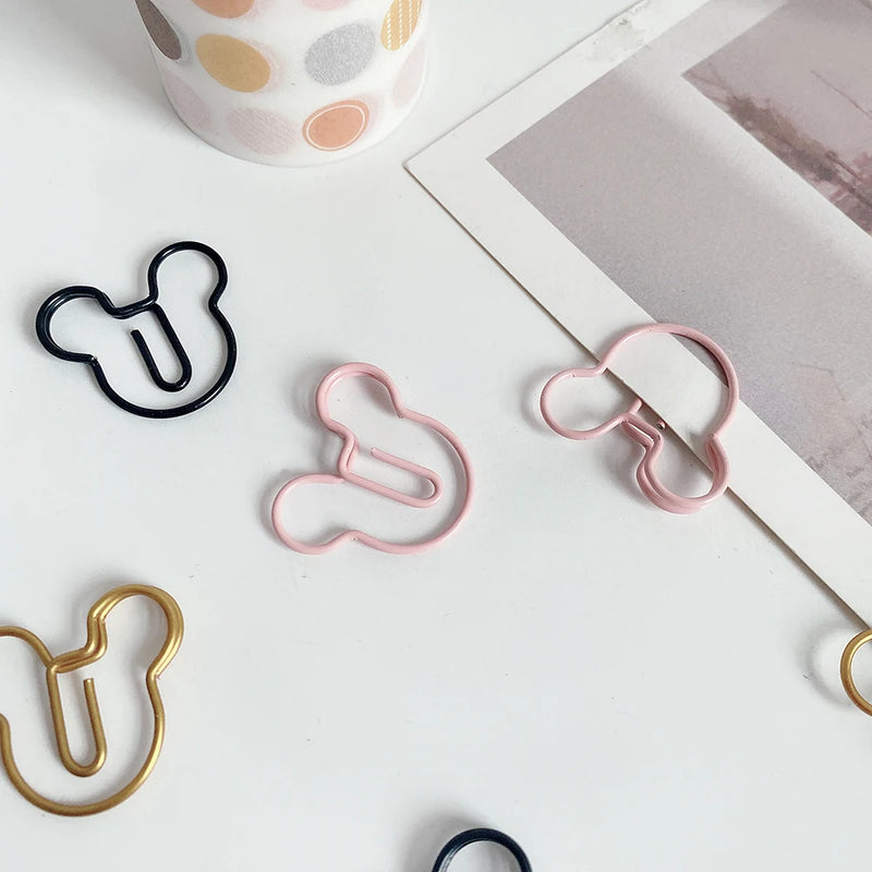 20pcs cartoon Shape Metal Paperclip on Book Paper Creative Paper Clips Students Stationery Office School Binding Supplies