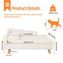 Luxury Elevated Dog Sofa Bed with Backrest Plush Cushion Wooden Legs Raised Dog Bed Lounger Chair for Small Medium Dog Cat Chair