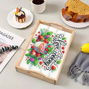 Wooden Animals Flowers 5D DIY Diamond Painting Serving Tray with Handle DIY Diamond Painting Food Tray Kit for Coffee Table