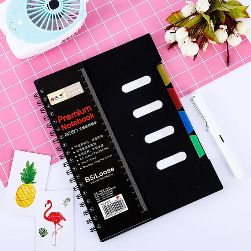 Spiral Notebook Journal with Dividers and Tabbed Pages for Organization and Planning