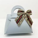 10pcs Easter Leather Mini Gift Bags With Bow Ribbon Packaging Box Wedding for Guest Candy Handbag Bag Birthday Party Decor bag