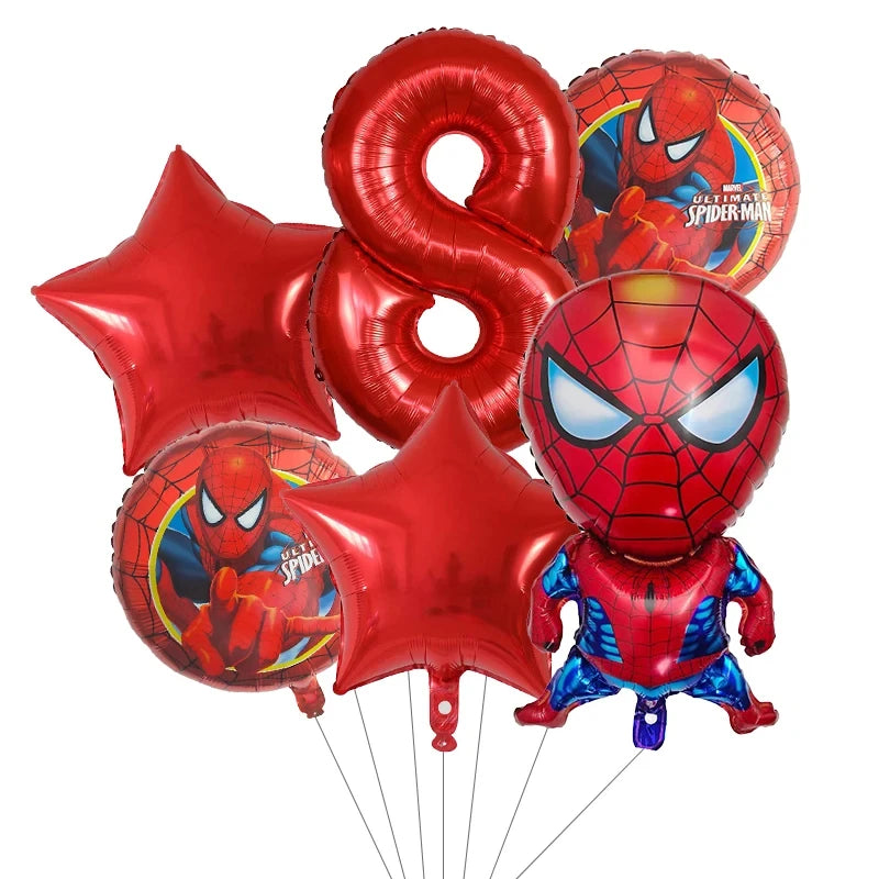 Spiderman Birthday Decorations New Spiderman Aluminum Film Balloon Disposable Tableware Party Plates Straw Supplies Baby Shower