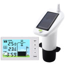 Solar Powered Wireless Ultrasonic Water Level Indicator Gauge Temperature Clock Gauge W/ Alarm Ultrasonic Water Tank Level Meter
