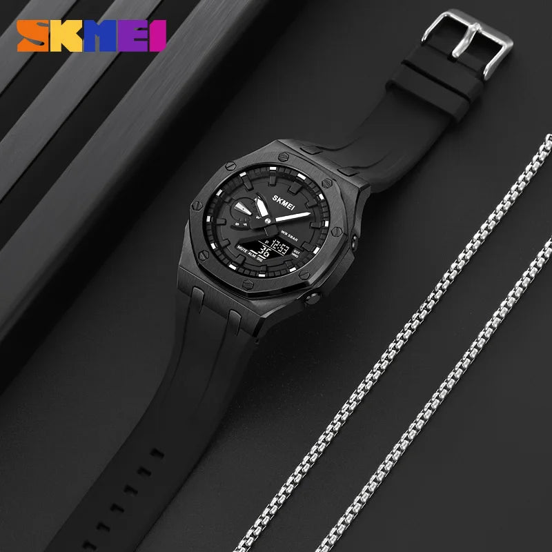 SKMEI Fashion Military Watches for Men Luxury Original Sports Chronograph Watch Waterproof Quartz Clock Digital WristWatch