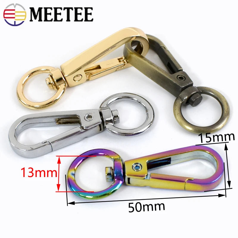 10-100Pcs Meetee 13mm Carabiner Metal Buckles Dog Collar Lobster Clasp Bag Strap Connect Buckle KeyChain Hook Hardware Accessory