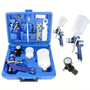 2 Pcs/Set HVLP Paint Sprayer Set, 0.8MM & 1.4MM Nozzle Professional Air Gravity Feed Spray Gun Kit for Car Furniture Painting