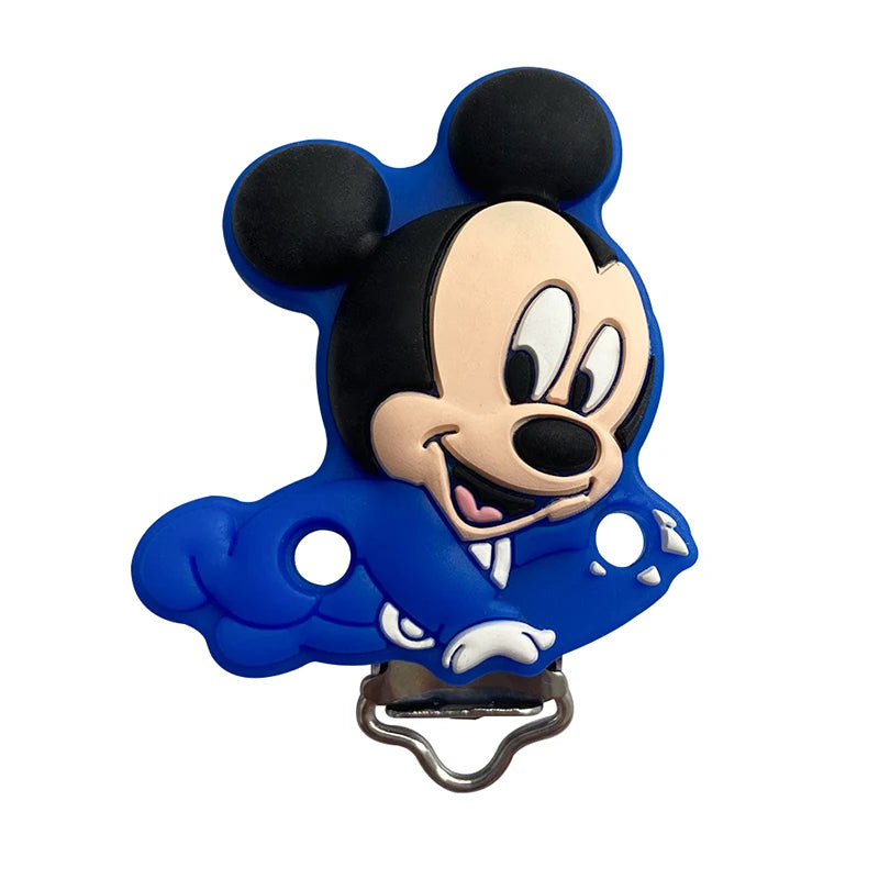 1/3/10pcs Silicone Teether Cartoon Disney Mickey Head Animal Food Grade DIY Baby Teething Teether Toy Accessories Ring