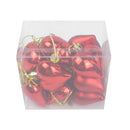 12pcs/box Heart Shaped Hanging Ornaments For Valentine's Day Christmas Pendant Xmas Tree Ball Navidad New Year Xmas Party Decor
