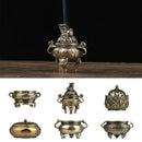 Incense Burner Mini Qilin Head Hollow Lotus Retro Brass Censer Cense Stick Holder Chinese Ancient Style Home Desktop Decor Craft