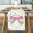 2025 Easter Rabbit Table Runner Linen Bunny Dining Table Cloth Placemat Spring Holiday Happy Easter Decoration For Home Kitchen