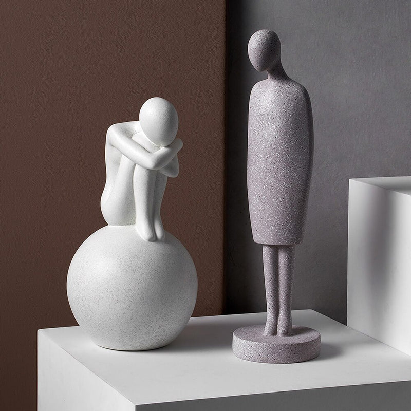 Abstract Couple Statue Decorative Sculpture Modern Home Decoration Ceramic Figure Figurines lovers Living room table ornaments