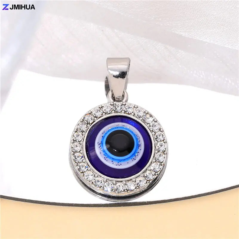 New Crystal Blue Evil Eye Charms Amulet Pendants For Jewelry Making Accessories DIY Designer Bohemia Style Necklaces Supplies