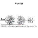 Smyoue 2ct Round Cut D Color Moissanite Earring Studs for Women 100% 925 Sterling Silver Lab Diamond Ear Stud White Gold Plated