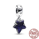 Celestial Shooting Star Heart Double & Blue Hot Air Balloon Dangle Charms Beads Fit Original Pandora Silver 925 Bracelet Jewelry
